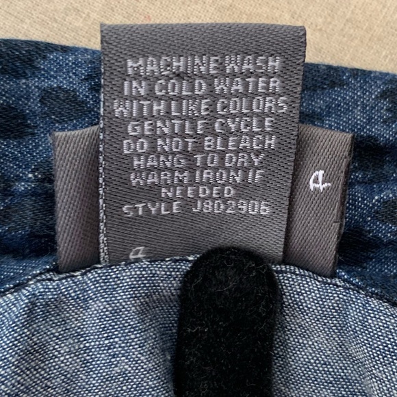 Dots Animal Print Blue Buttoned Collared Knee-Length Denim Sundress Size XL - Picture 5 of 8